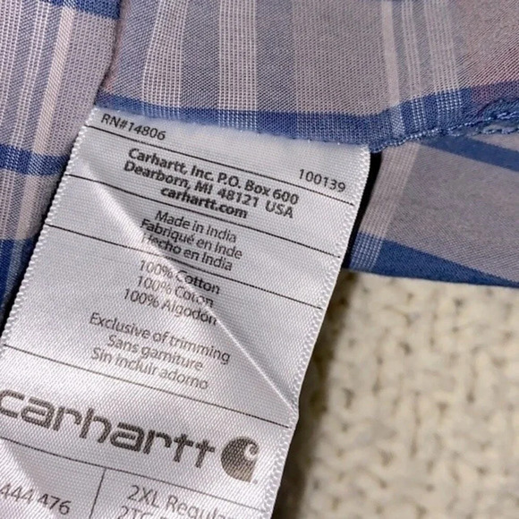 Carhartt plaid button down shirt size 2XL relaxed fit - Picture 9 of 9